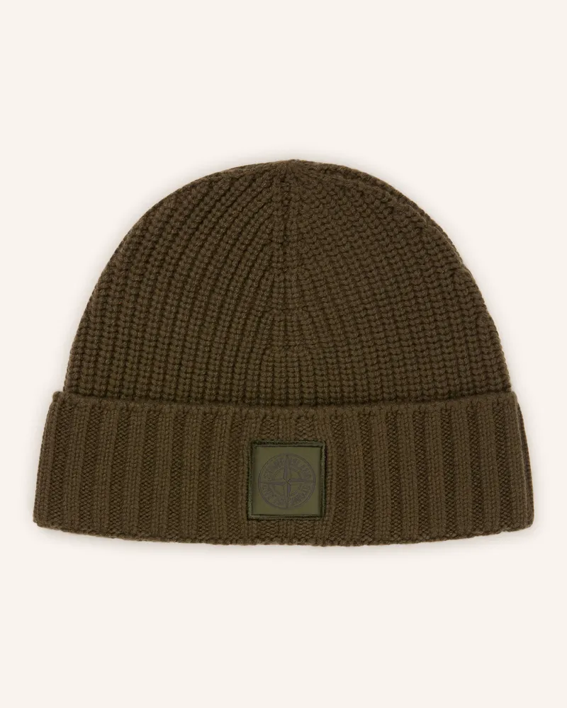 Stone Island Cashmere-Mütze Ghost gruen Khaki