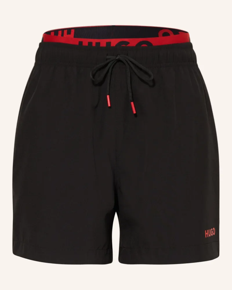 HUGO BOSS Badeshorts Flex schwarz Schwarz