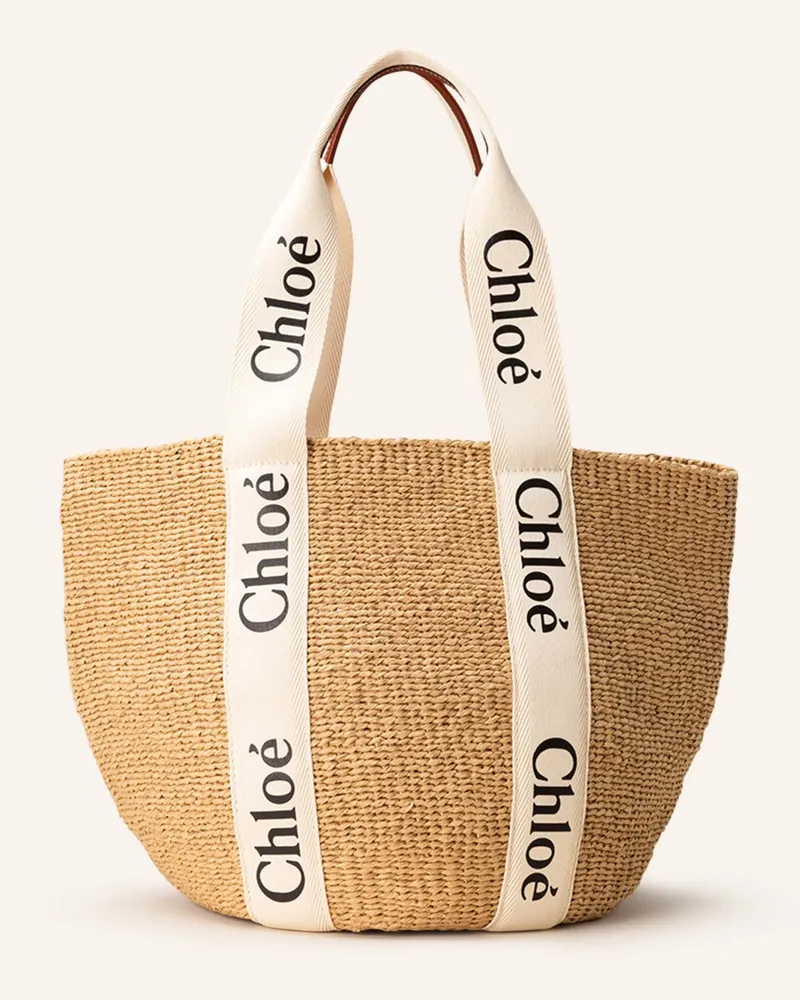 Chloé Shopper Woody Large beige White