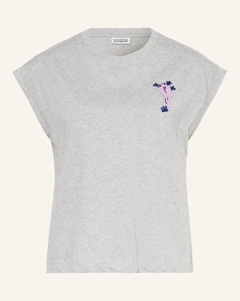 Essentiel T-Shirt Jungala Mit Schmuckperlen grau Grau
