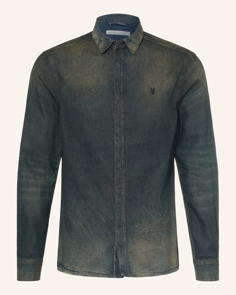 AllSaints Jeanshemd Gleason Extra Slim Fit grau Dunkelgrau