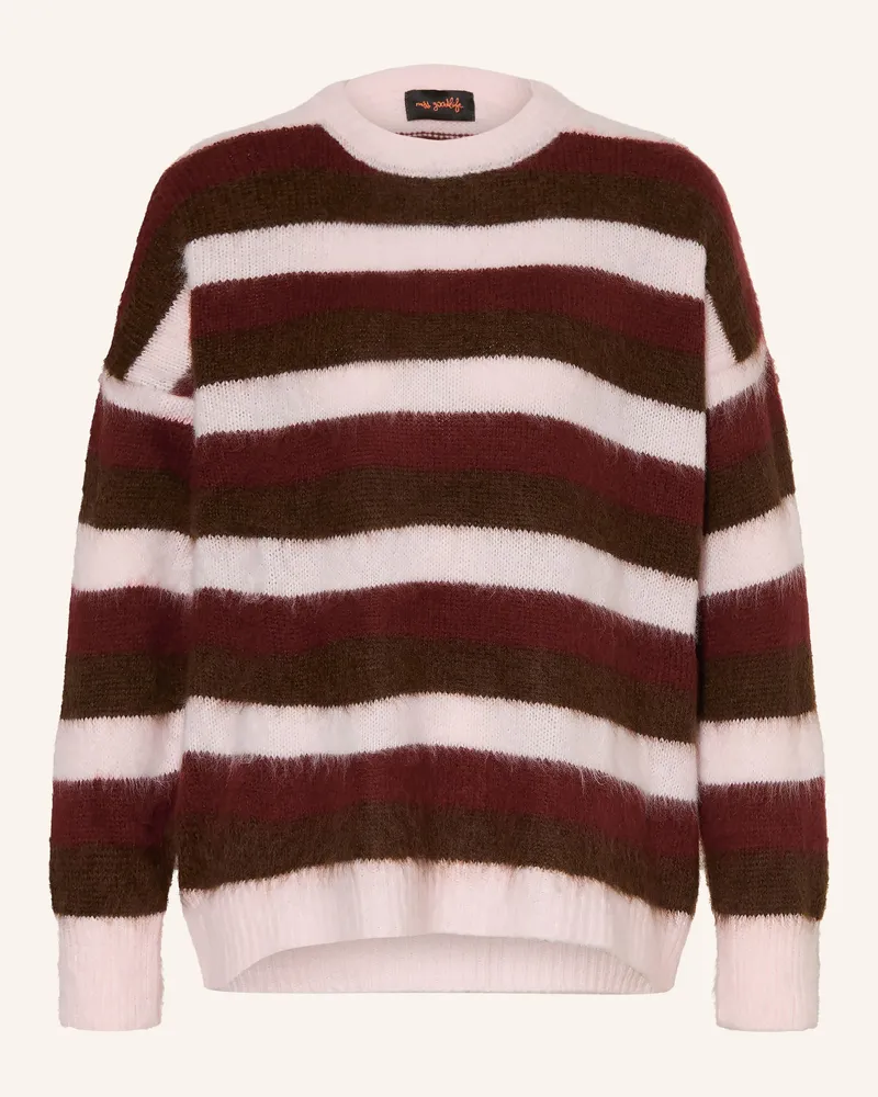 Miss Goodlife Pullover Mit Alpaka rosa Dunkelrot