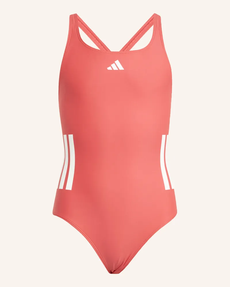 adidas Badeanzug 3-Streifen rot Weiss