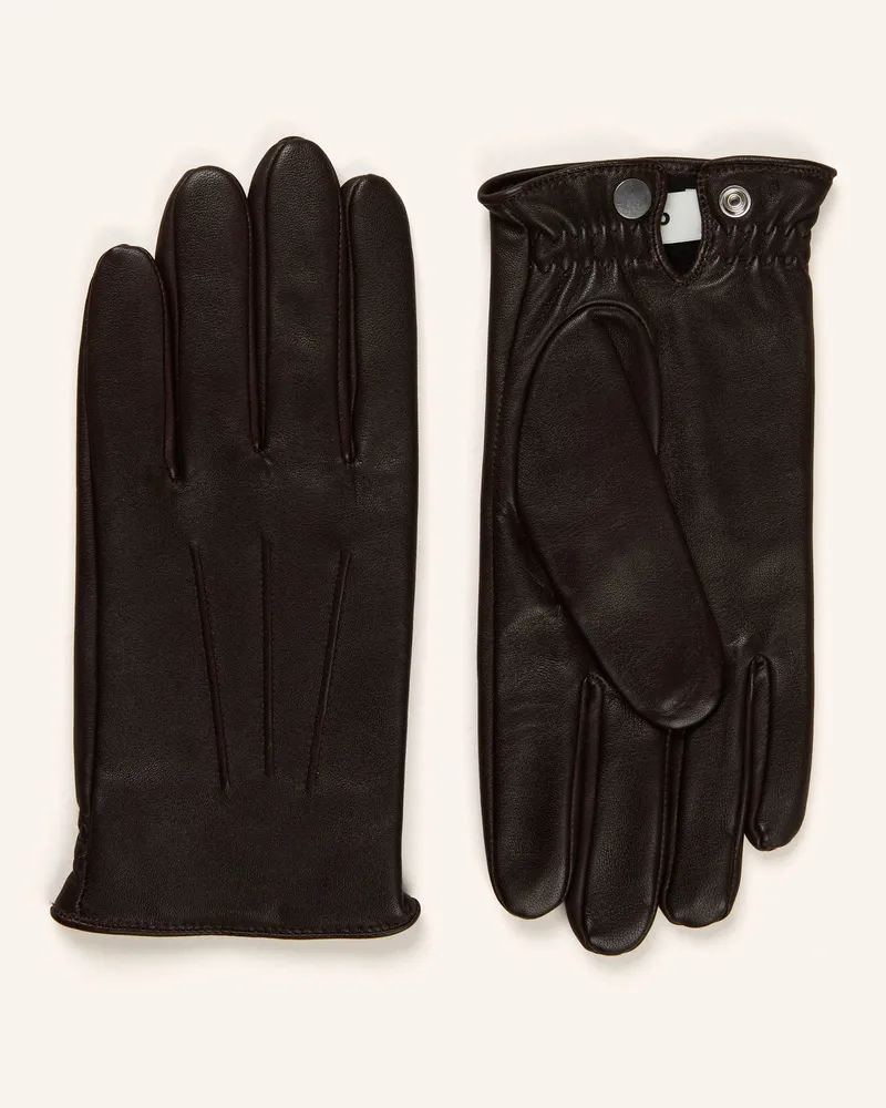 Sandro Lederhandschuhe Dunkelbraun