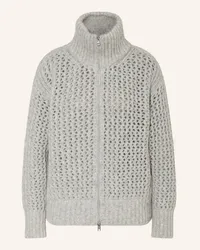 Herno Strickjacke mit Alpaka und Glitzergarn Grau