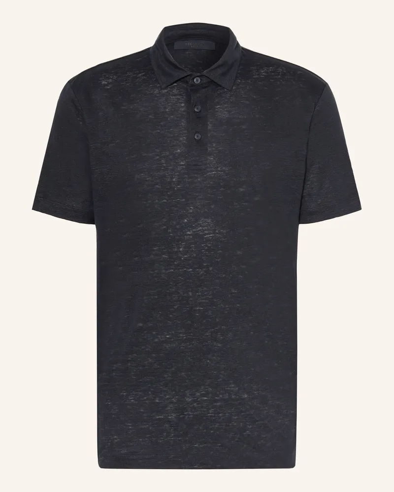 HUGO BOSS Jersey-Poloshirt PARRIS aus Leinen Dunkelblau