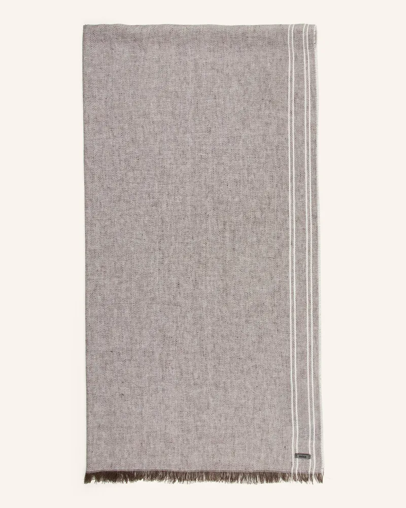 HUGO BOSS Schal Oscaar Mit Leinen braun Creme