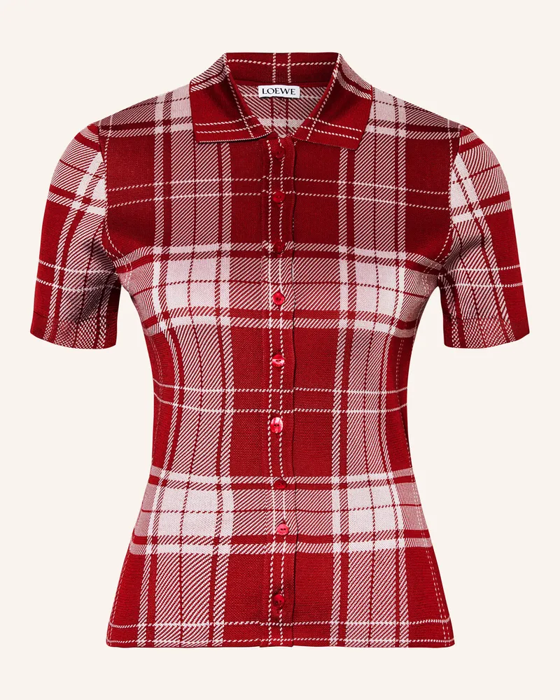 Loewe Strickbluse aus Seide Dunkelrot