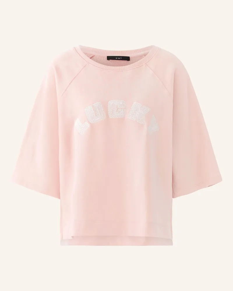 Oui  Sweatshirt Mit 3/4-Arm Und Schmuckperlen orange Hellrosa