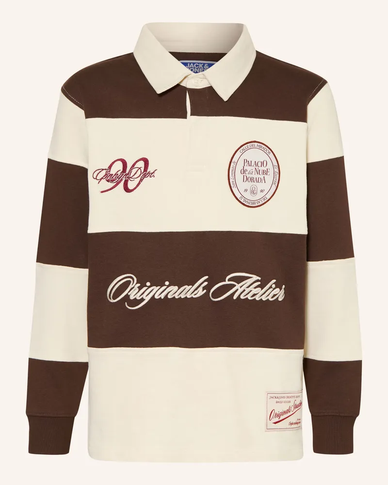 Jack & Jones Rugbyshirt braun Dunkelbraun