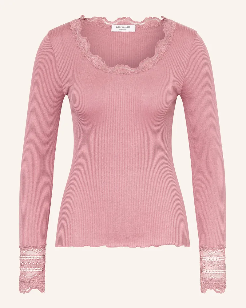 Rosemunde Longsleeve Benita Aus Seide Mit Spitze rosa Altrosa