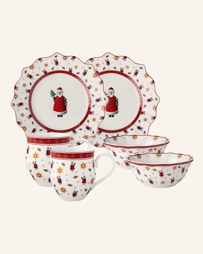 Villeroy & Boch Frühstücks-Set Für 2 Santa, 6tlg. Toy's Delight weiss Gelb