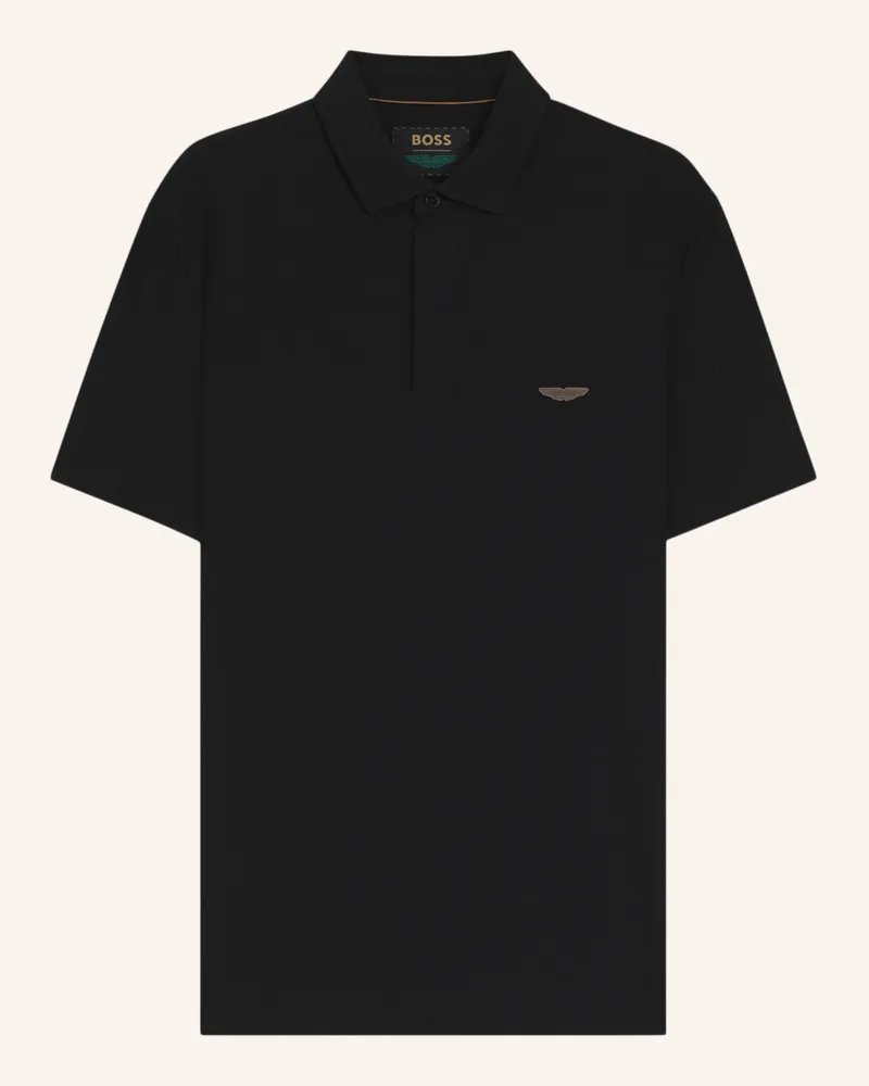 HUGO BOSS Poloshirt L-TRACY_AM-254 Regular Fit Schwarz