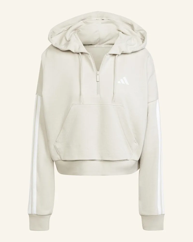 adidas Essentials 3-Streifen French Terry Quarter-Zip Hoodie beige Beige