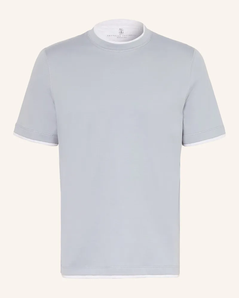 Brunello Cucinelli T-Shirt blau Blaugrau