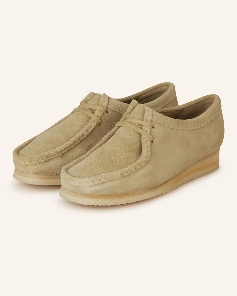Clarks Desert-Boots Wallabee. beige Hellgrün