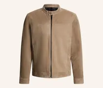 Velourslederjacke beige