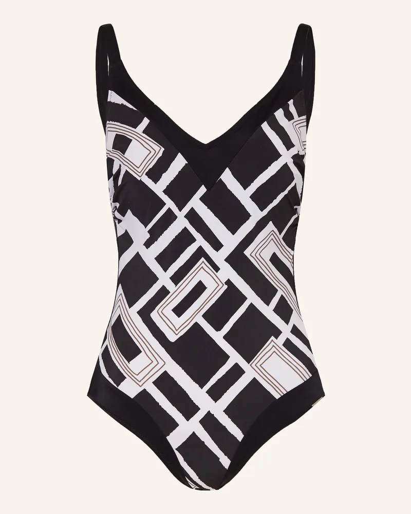 Charmline Shape-Badeanzug Graphic Frame schwarz Schwarz