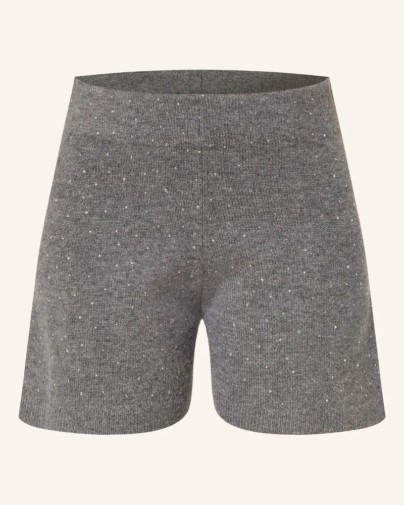 Maje Strickshorts Mit Schmucksteinen grau Grau