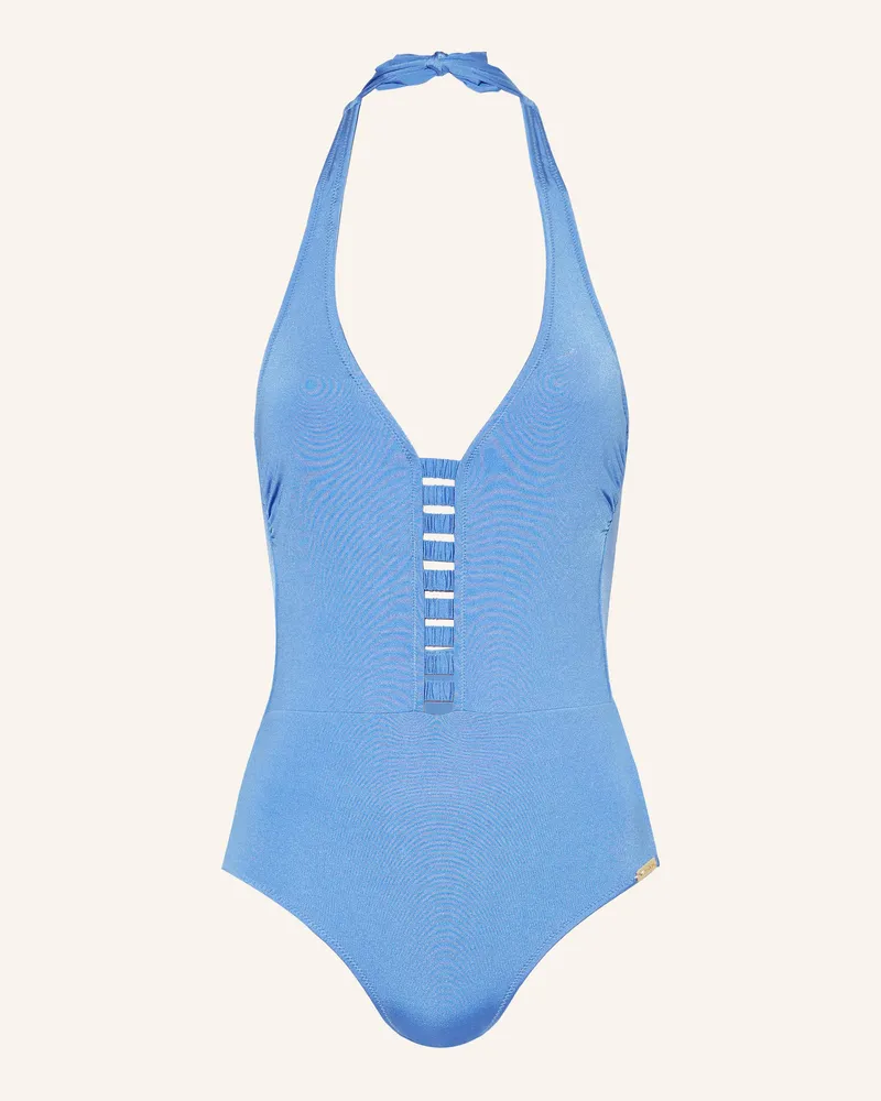 watercult Neckholder-Badeanzug Shimmering Solids lila Blau