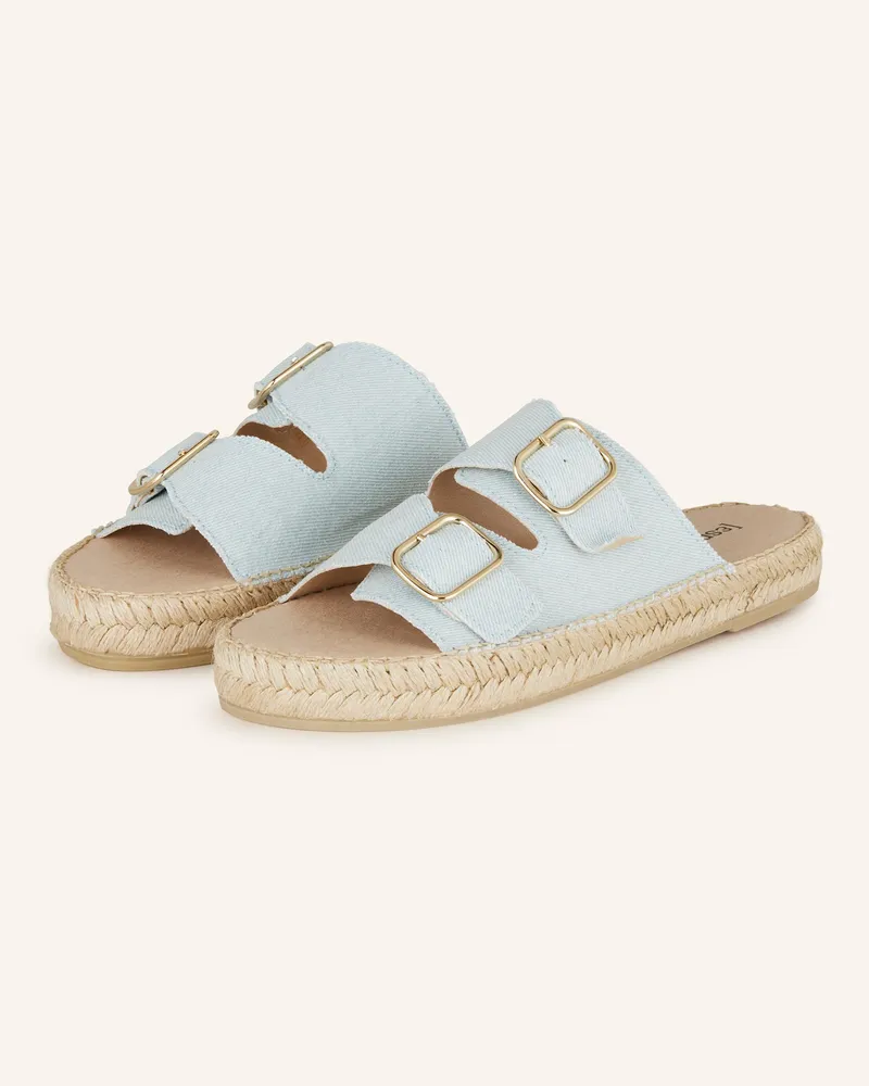Espadrij Pantoletten blau Hellblau
