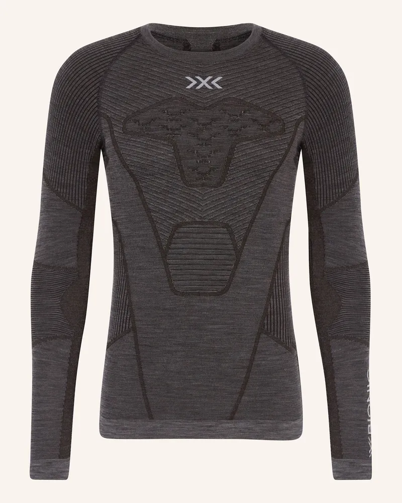 X-Bionic Funktionswäsche-Shirt SYMBIO MERINO aus Merinowolle Dunkelgrau