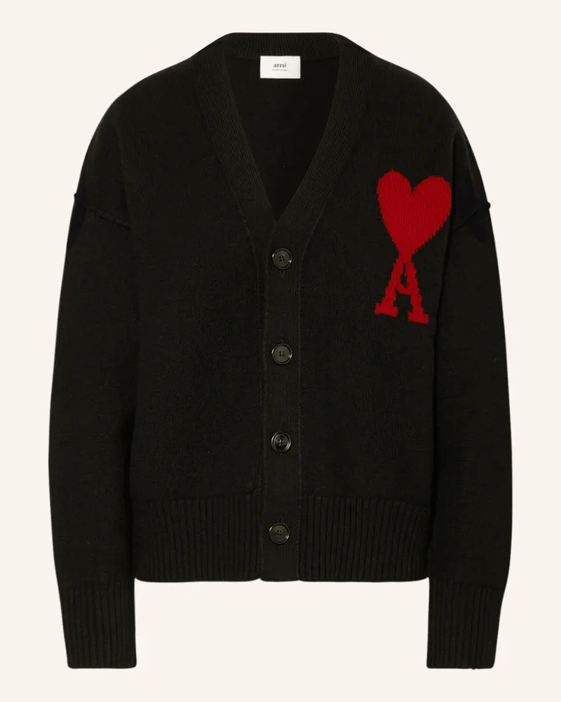 AMI Paris Oversized-Strickjacke Schwarz