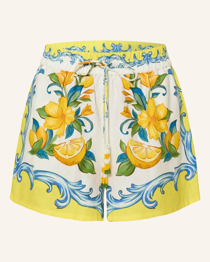 FARM Rio Shorts SICILY SCARF mit Leinen Gelb