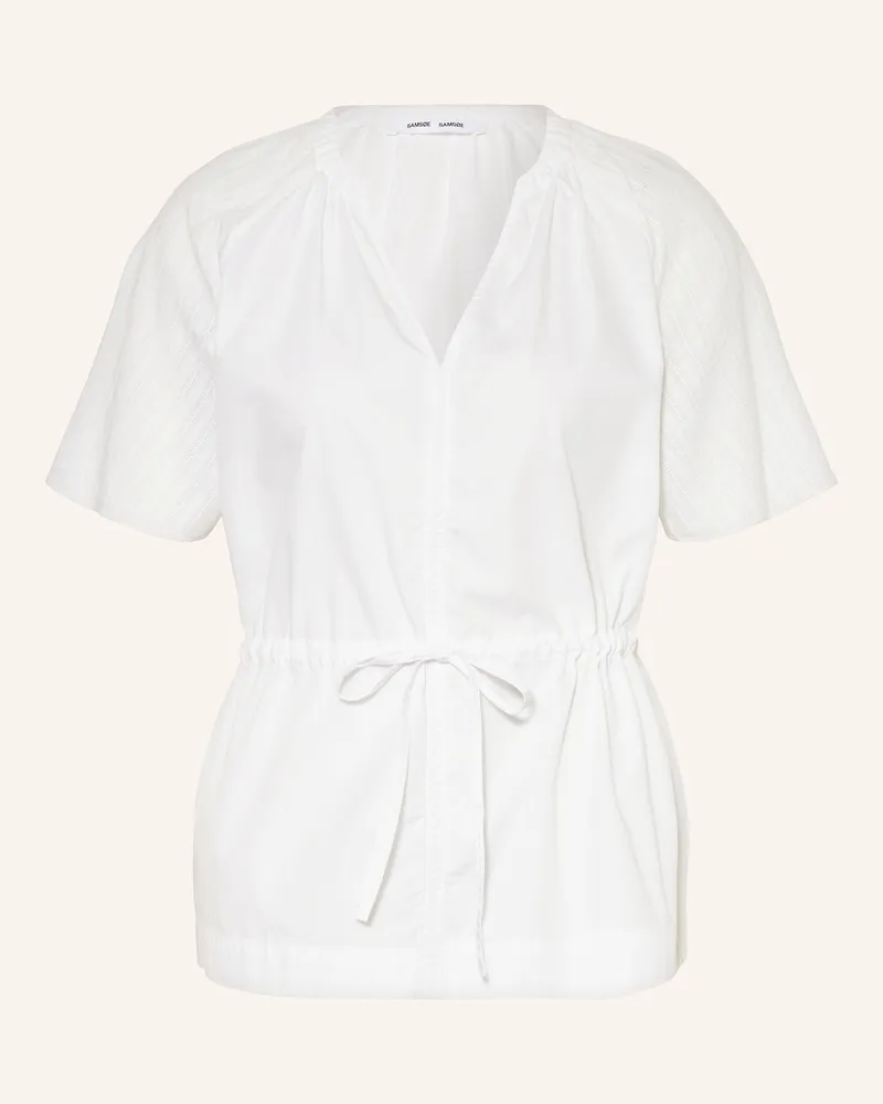 Samsøe & Samsøe Blusenshirt Satoma Im Materialmix weiss Weiss