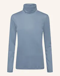 van Laack Bluse Modern Fit Langer Ärmel Rollkragen Blau