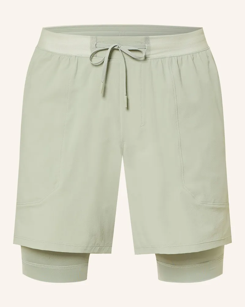 LULULEMON 2-In-1-Trainingsshorts License To Train 7in gruen Hellgrün