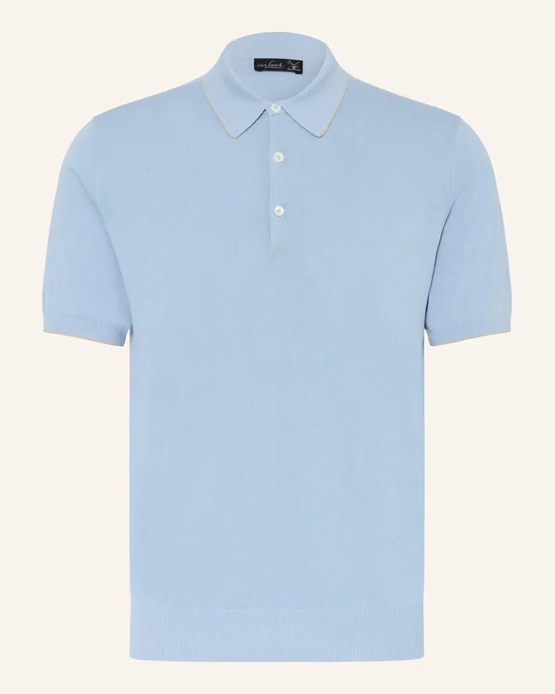 van Laack Strick-Poloshirt VL-SANDRO-SBF Hellblau