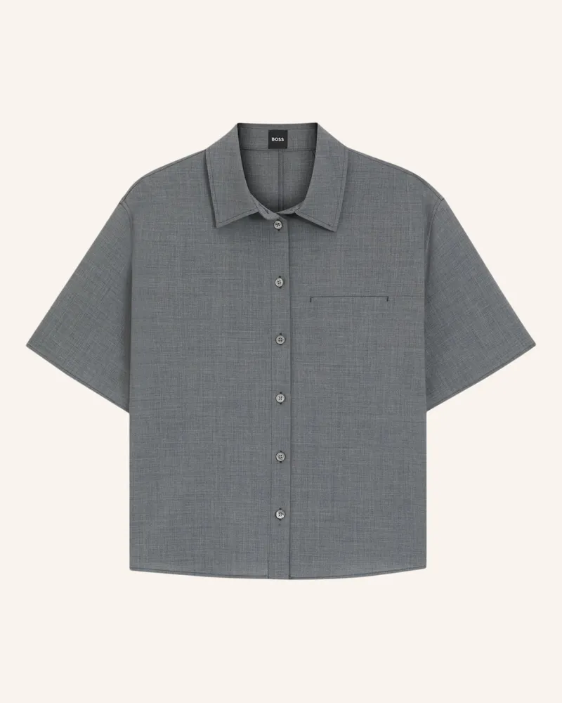 HUGO BOSS Business Bluse BULERA Regular Fit Dunkelgrau