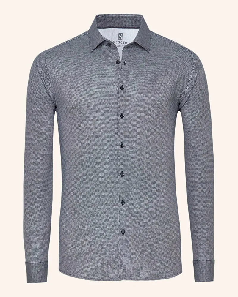 DESOTO Jerseyhemd Slim Fit Schwarz
