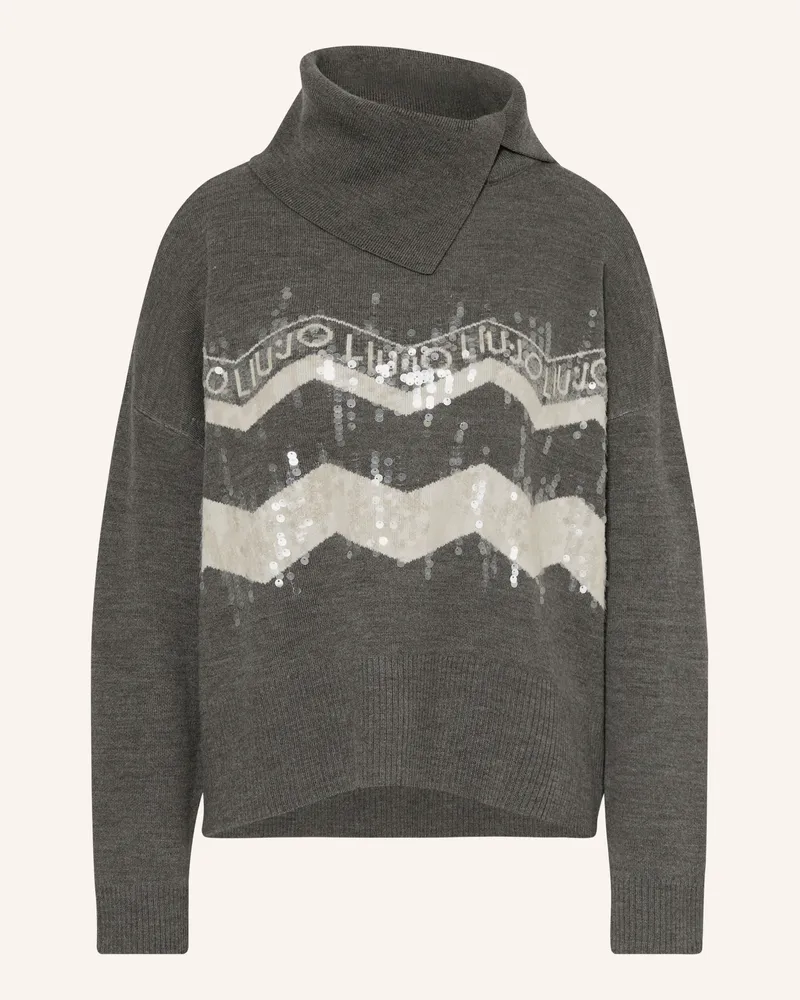 Liu Jo Pullover Mit Pailletten grau Dunkelgrau