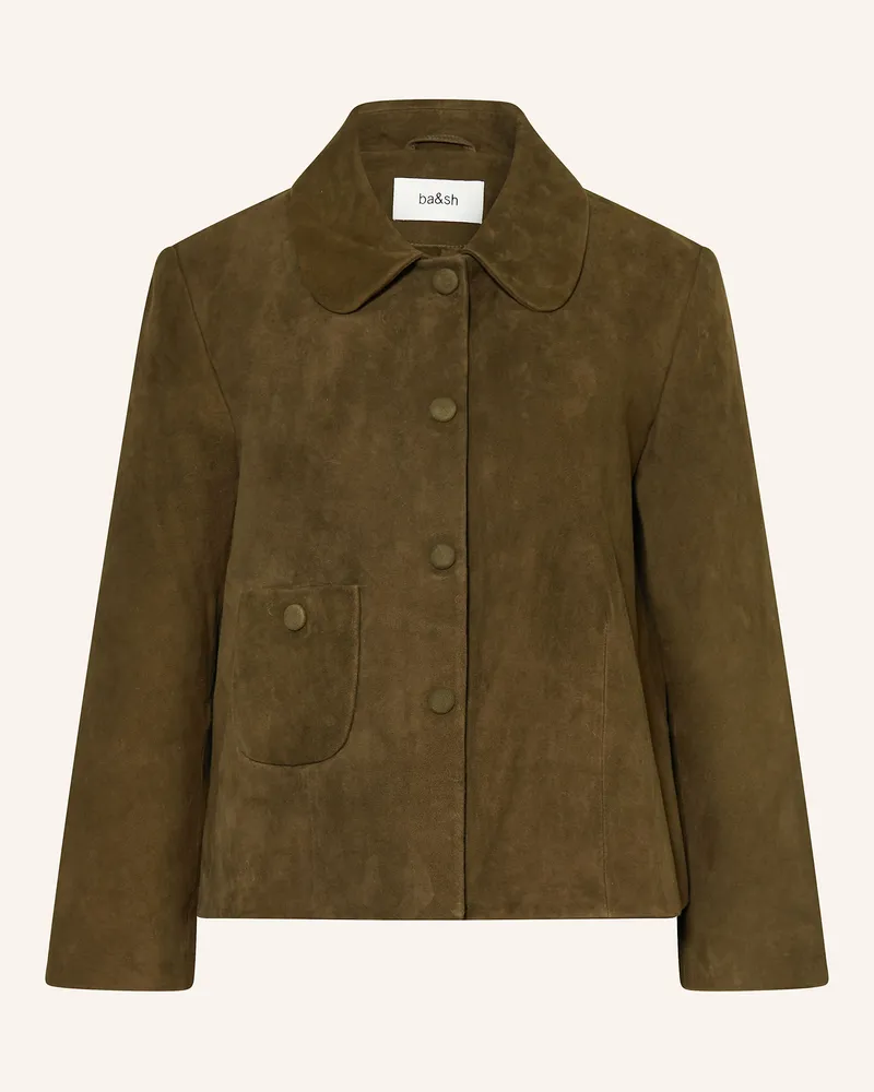 ba&sh Lederjacke Milas gruen Khaki