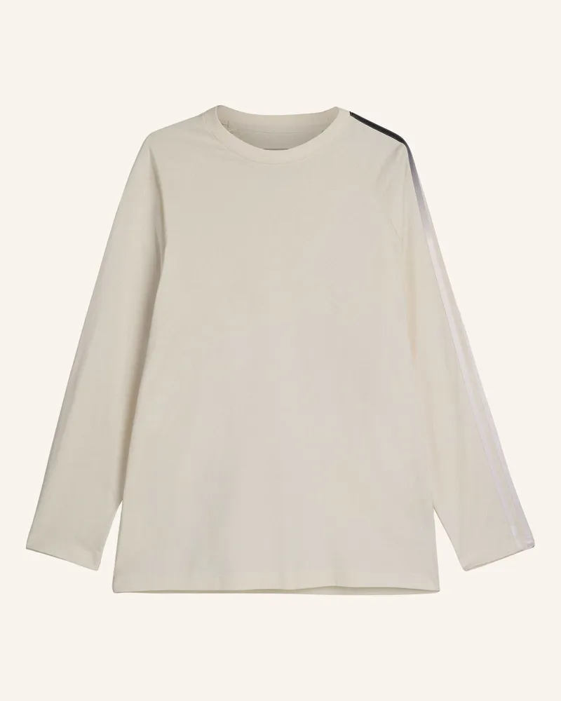 Y-3 Y-3 Oversize Longsleeve T-Shirt Mit Farbverlaufsstreifen weiss Weiss