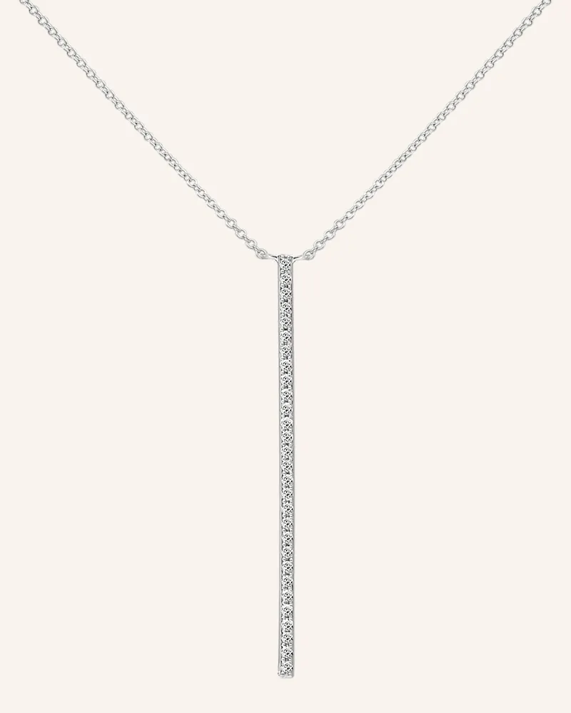 Leaf Halskette Bar Aus 18 Karat Weißgold Mit Diamanten silber Weissgold