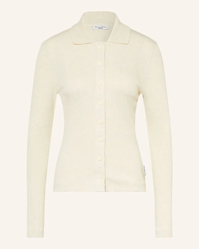 Marc O'Polo Hemdbluse Aus Jersey weiss Ecru