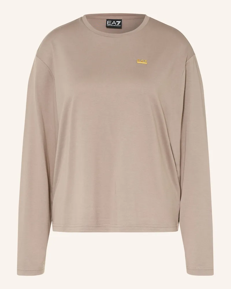 EA7 Longsleeve Train Core braun Taupe