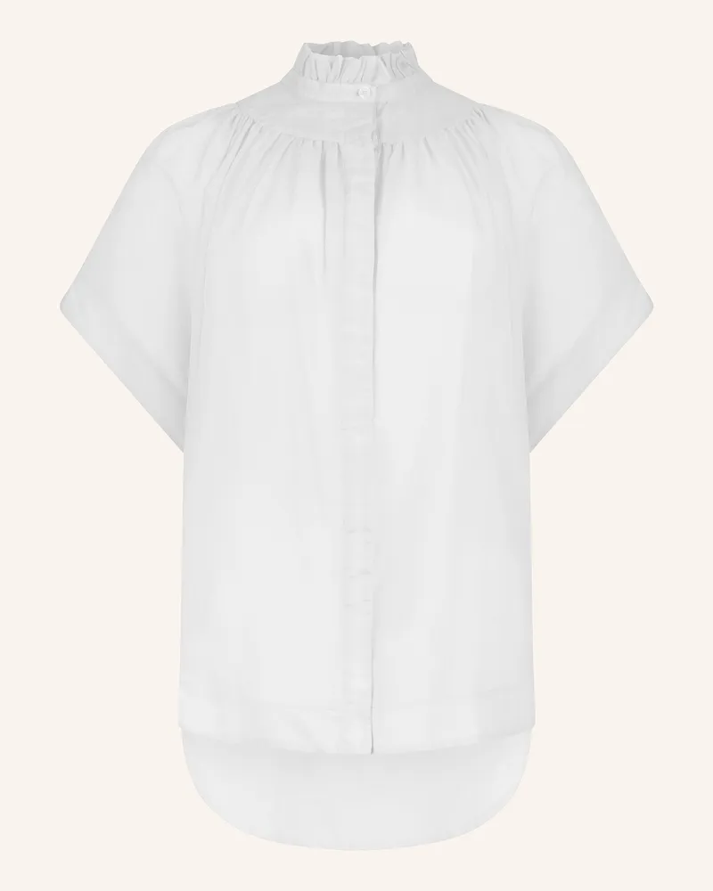 Helene Galwas Bluse Aus Baumwoll-Seiden Mischung Idis weiss Weiss