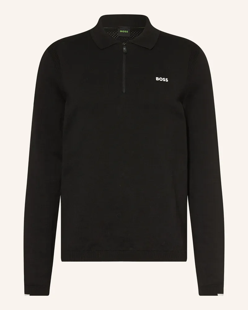 HUGO BOSS Strick-Poloshirt Ever X schwarz Schwarz