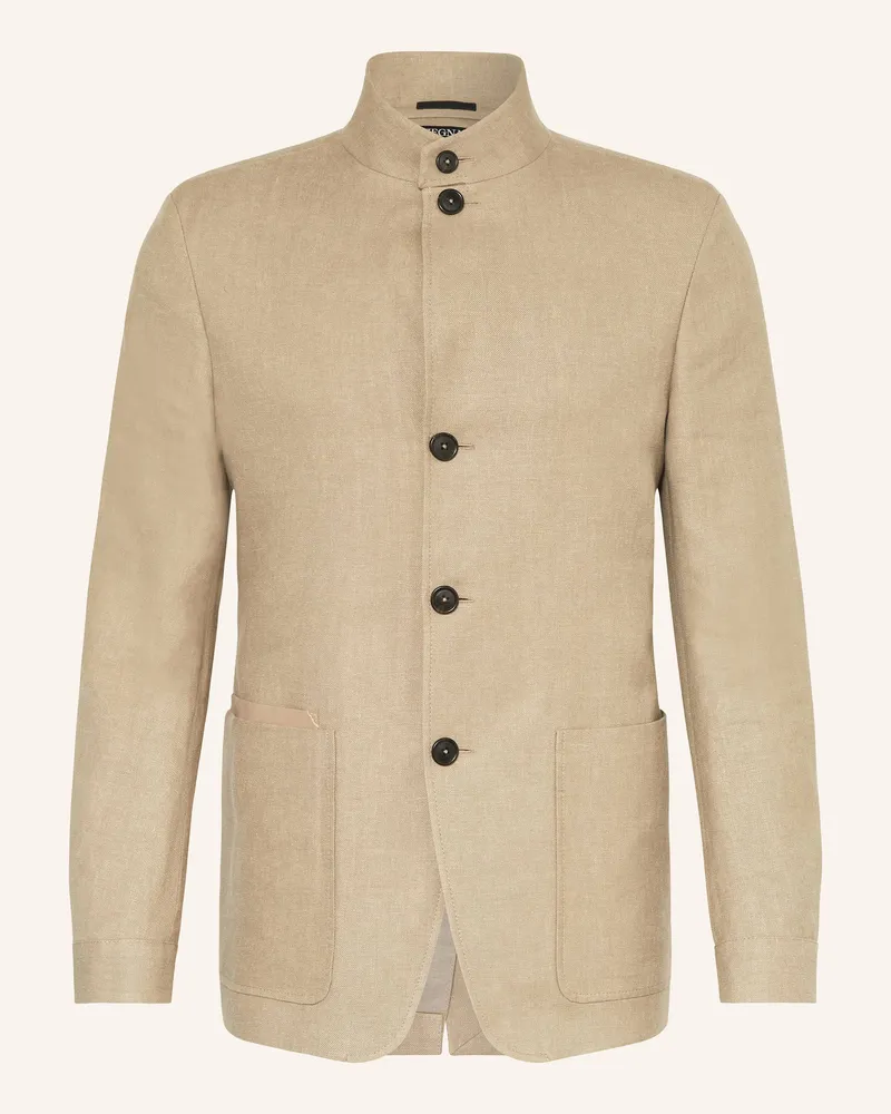 Ermenegildo Zegna Jacke mit Leinen Beige