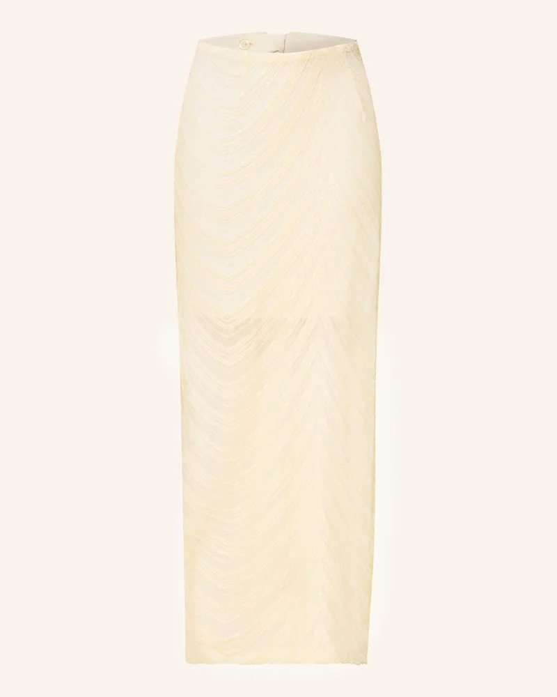 Gestuz Mesh-Rock Gliragz Mit Pailletten gelb Ecru