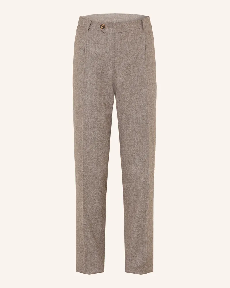 FIORONI Flanellhose Extra Slim Fit grau Grau