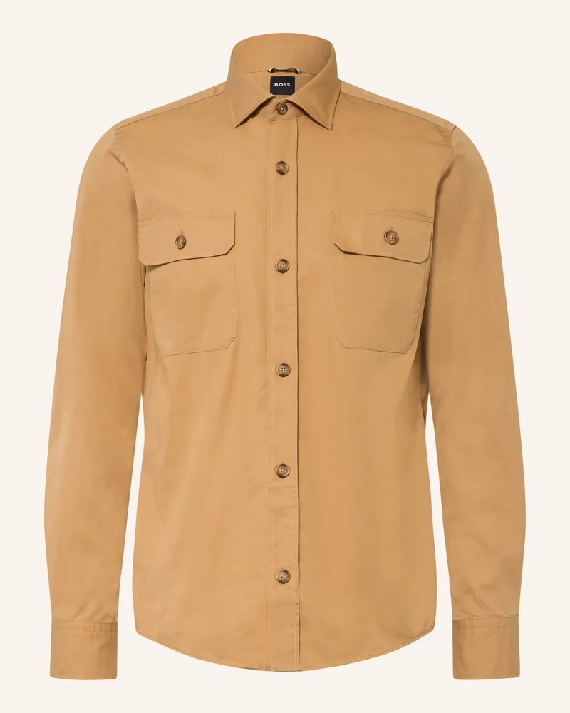 HUGO BOSS Hemd Rob Casual Fit beige Beige