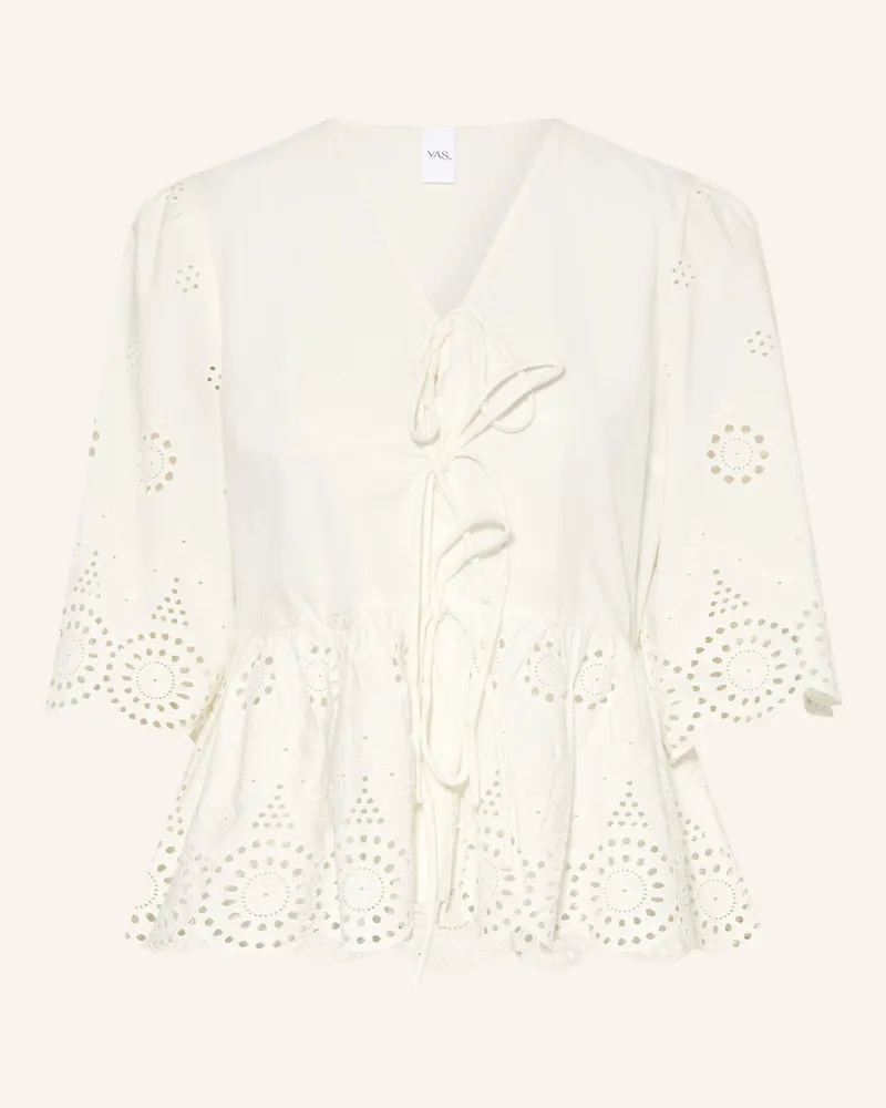 Y.A.S Bluse Mit Lochspitze weiss Weiss