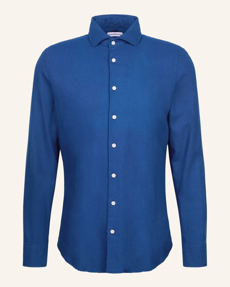 Seidensticker Flanellhemd Slim Fit Dunkelblau