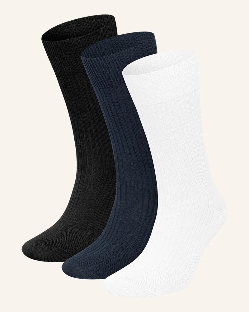 DillySocks 3er-Pack Socken Premium Ribbed Collection schwarz Schwarz