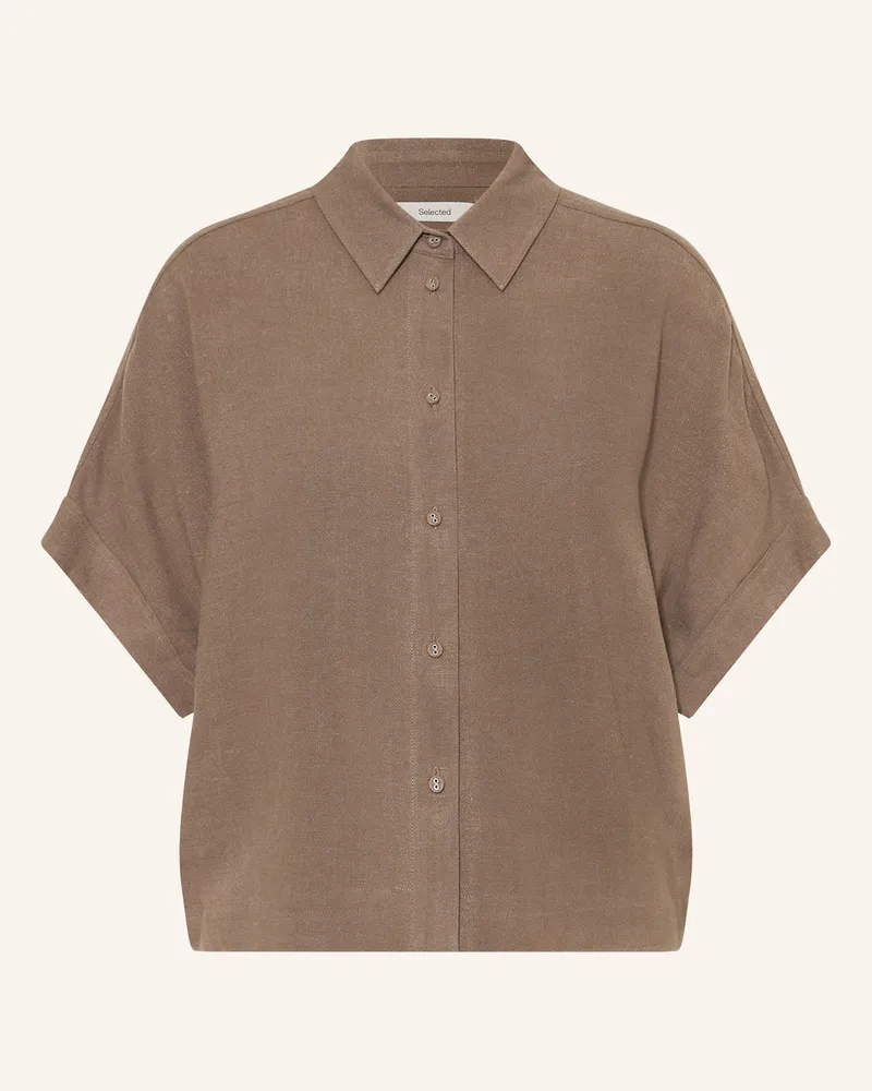 Selected Hemdbluse Braun
